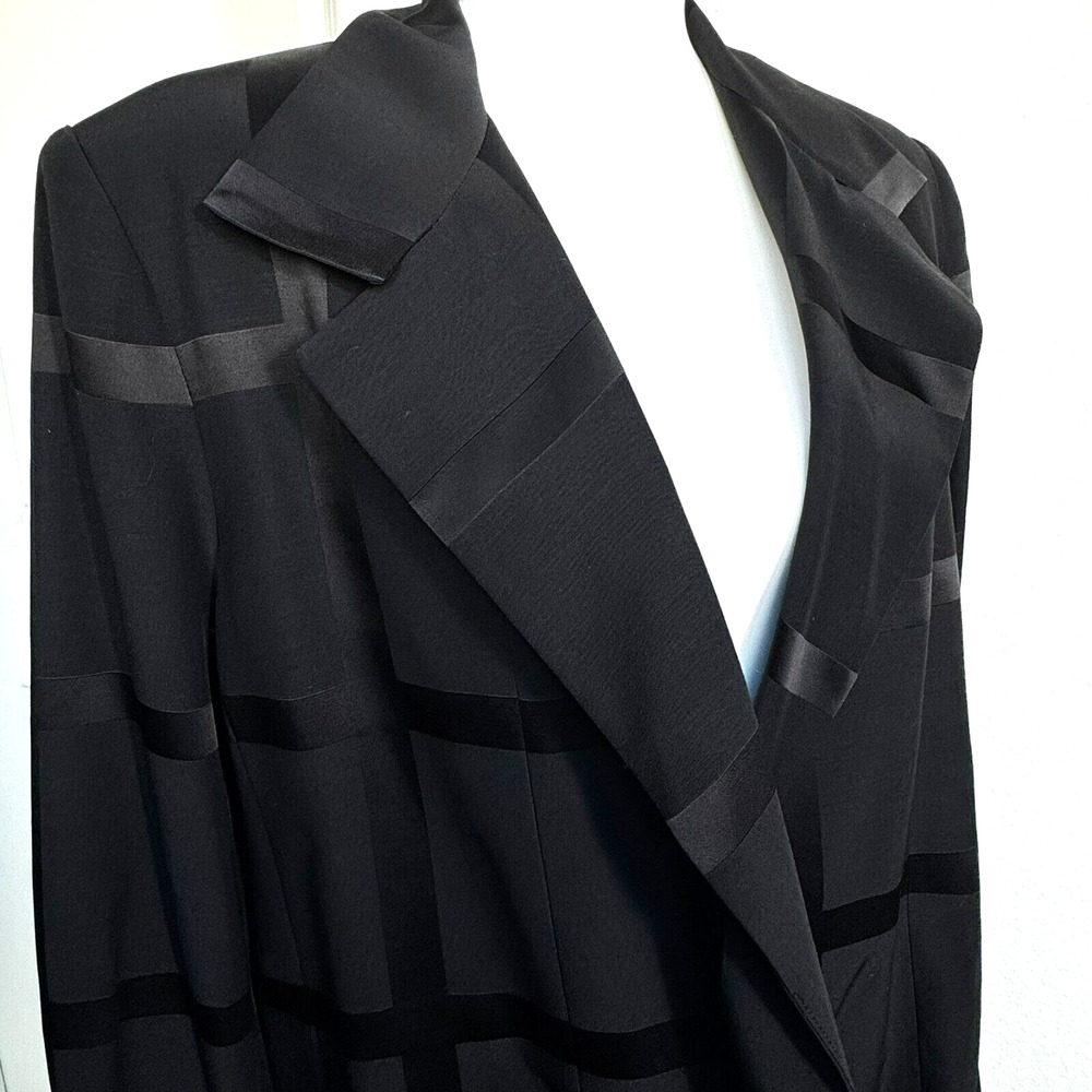 PETER NYGARD NWT Women's 14 Black‎ Check Shiny Career Blazer Jacket Formal $368